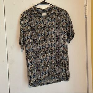 Denim & Flower by Ricky Singh Short Sleeve Button-Up Shirt – Multicolor Paisley